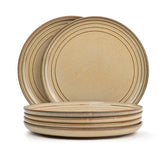 Ceramic Dinner Plates Set Of 6 Pieces, Beige Reactive | Ceramic Plates Set - Glossy Finish Plate Set | Ceramic Dinner Plates - Set Of 6 Plates For Dinner | Microwave Safe & Chip Resistant